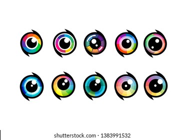 Eye icon - eye symbol. flat eye sign vector. colorful eye icons
