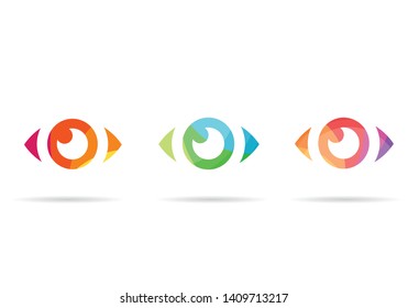 Eye icon - eye symbol. flat eye sign vector. colorful eye icons
