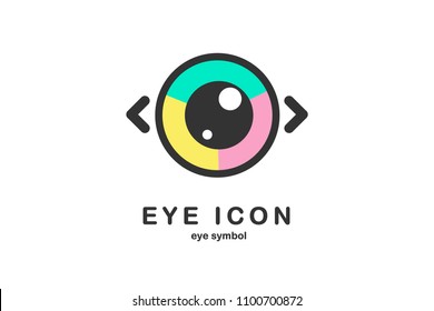 eye icon eye symbol eye logo flat colorful vector
