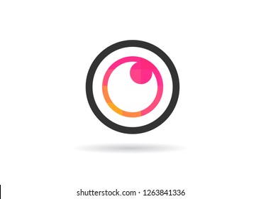 eye icon, symbol or logo flat vector 