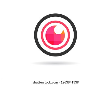 eye icon, symbol or logo flat vector 