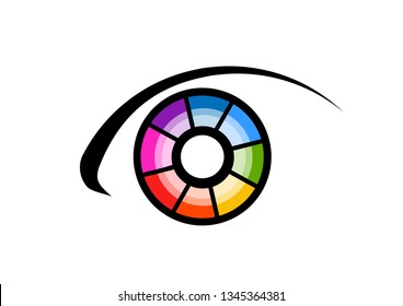 eye icon eye symbol eye logo flat colorful vector
