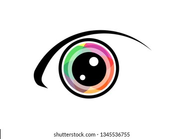 eye icon eye symbol eye logo flat colorful vector