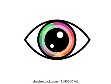 eye icon eye symbol eye logo flat colorful vector