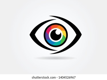 eye icon eye symbol eye logo flat colorful vector