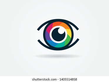 eye icon eye symbol eye logo flat colorful vector
