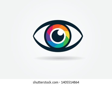eye icon eye symbol eye logo flat colorful vector

