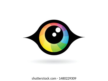 eye icon eye symbol eye logo flat colorful vector