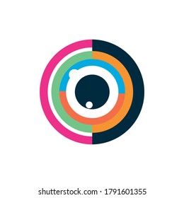 símbolo de ojo símbolo de ojo logotipo de ojo vector de color plano. Logo de la visión ocular. Ilustración bursátil.