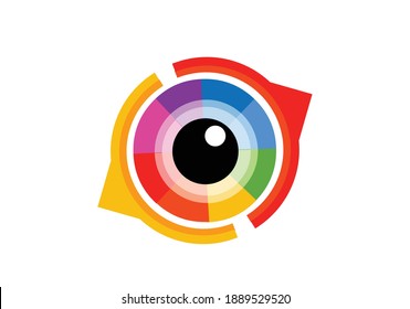 eye icon eye symbol eye logo flat colorful vector
