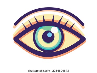  eye icon eye symbol eye logo flat colorful vector 