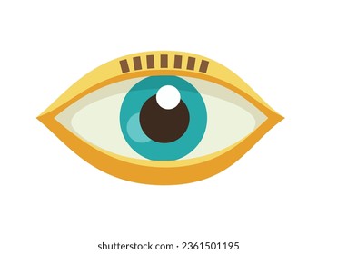 Augensymbol des Augenzeichens Logo des Augenzeichens flach bunter Vektorgrafik 