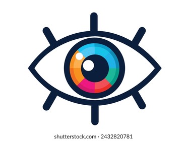 eye icon eye symbol eye logo flat colorful vector 