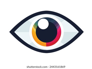 icono de ojo símbolo de ojo logotipo de ojo vector colorido plano
