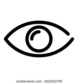 Eye icon. Symbol of preview or searching. Outline modern design element. Simple black flat vector sign with rounded corners.