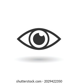 Símbolo de símbolo ocular vector. Ilustración del símbolo de la visión sobre fondo blanco.