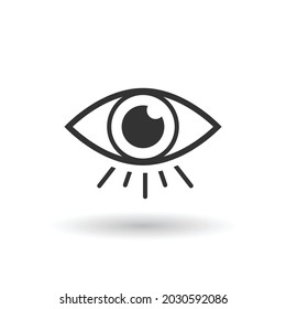 Eye icon symbol vector. Vision icon symbol illustration on white background.