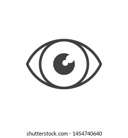 Eye icon, symbol of vision and human look. Eyeball illustration.