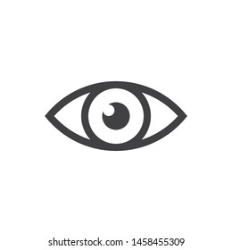 Eye icon, symbol of vision and human look. Eyeball illustration.