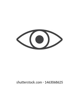 Eye icon, symbol of vision and human look. Eyeball illustration.