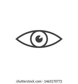 Eye icon, symbol of vision and human look. Eyeball illustration.