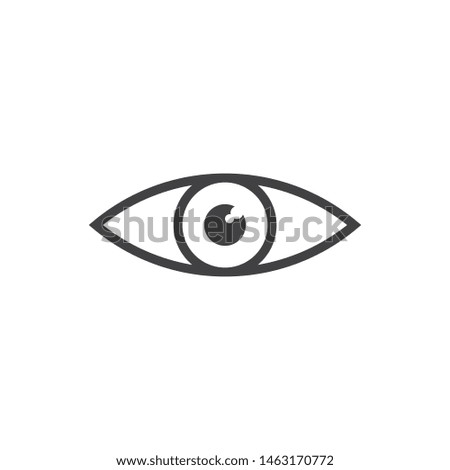 Eye icon, symbol of vision and human look. Eyeball illustration.