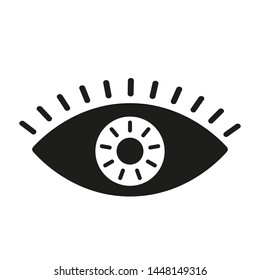Eye icon. Symbol of vision. Linear vector pictogram.
