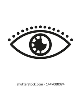 Eye icon. Symbol of vision. Linear vector pictogram.