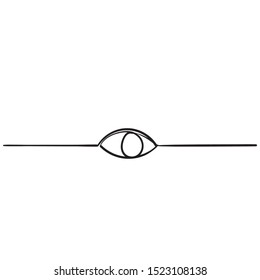 Eye icon. Symbol of vision. Linear vector doodle