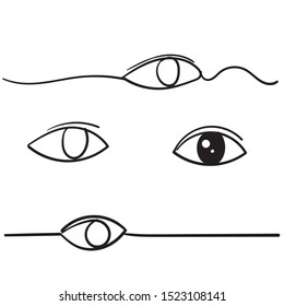 Eye icon. Symbol of vision. Linear vector doodle