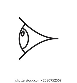 Ícone de olho Ilustração plana com linha fina