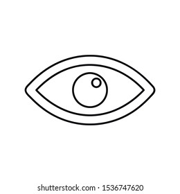 Eye icon thin line for web and mobile, modern minimalistic flat design. Vector black icon on white background.
