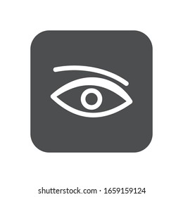 Línea delgada de iconos oculares para web y móvil, moderno diseño minimalista plano. Icono vectorial gris oscuro en fondo gris claro.