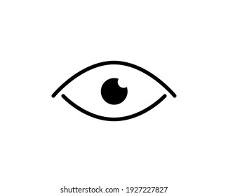 Auge Symbol dünne Linie für Web und mobile, moderne minimalistische flache Design. Vektorgrafik, dunkelgraues Symbol auf hellgrauem Hintergrund.