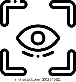 Augensymbol. Design mit dünnen linearen Stilen einzeln auf weißem Hintergrund