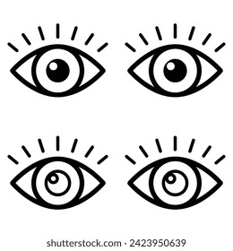 Diseño de vectores de iconos oculares, diseño de ilustraciones