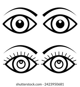 Diseño de vectores de iconos oculares, diseño de ilustraciones