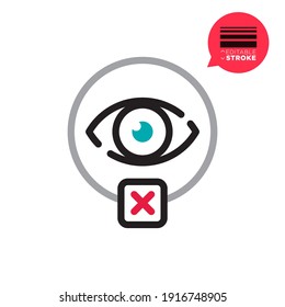 Eye Icon Vector Design Template. Show Password and Hide Password vector icons in line style design for website design, app, UI, isolated on white background.