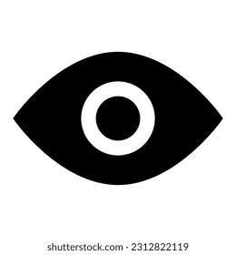 eye icon vector designed in solid glyph minimalist style (32px artboard)