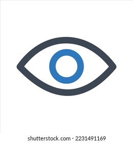 Augensymbol. Vektorgrafik und Glyphe