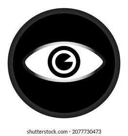 Eye icon vector illustration, vector in black and white only. 