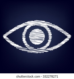 Eye Icon. Vector illustration with chalk effect 