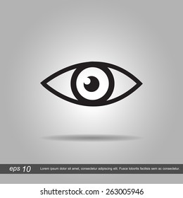 eye icon vector illustration eps10 on grey background