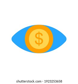 Eye icon vector illustration in flat style about marketing and growth for any projects, use for website mobile app presentation