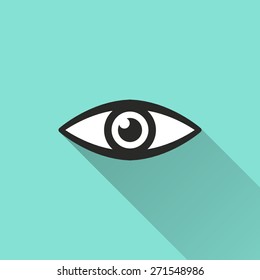 Eye icon. Vector illustration, flat design. 