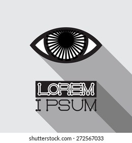 Eye icon. Vector illustration flat design with long shadow
