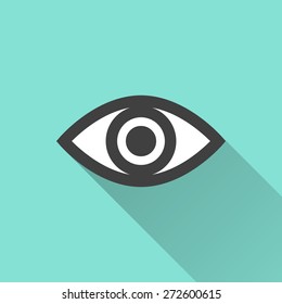 Eye icon. Vector illustration, flat design. 
