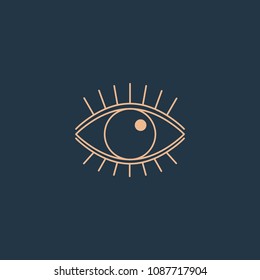 Eye icon. Vector illustration. Hipster style. Illustration logo.