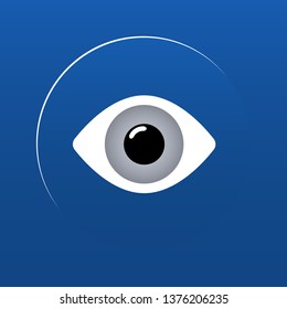 Eye icon. Vector illustration of isolated face element icon in flat design.