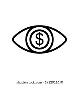 Eye-Icon im Strichformat über Marketing und Wachstum für alle Projekte, Verwendung für Website-Mobile-App-Präsentation